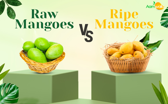 ripe mangoes vs raw mangoes